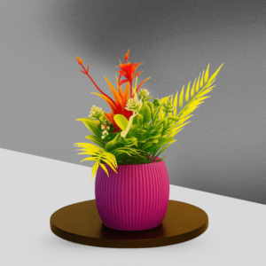 Tropical Blaze Fluted Pot