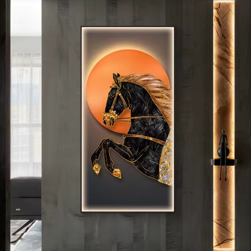 Majestic Golden Horse Wall Art